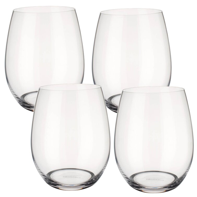 Choice 12 oz. Light Weight Clear Plastic Stemless Wine Glass - 64/Case
