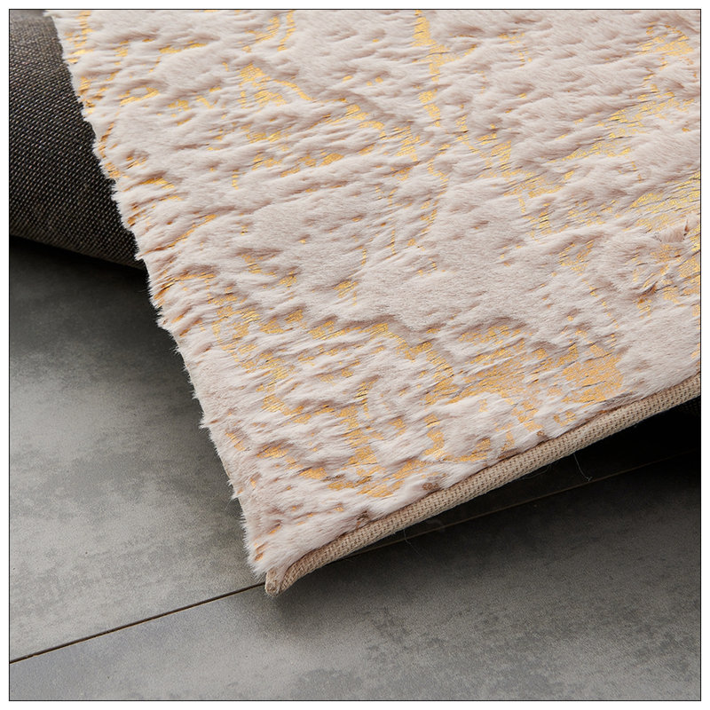 Tapis en fausse fourrure Chinchilla, Rectangulaire 2 pi x 3 pi