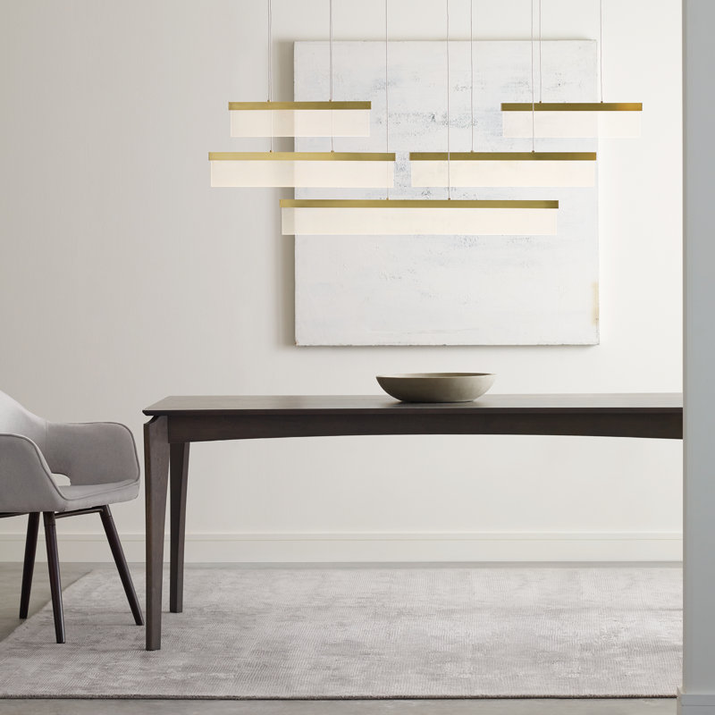 Sweep 5 - Light LED Chandelier, Polished Nickel