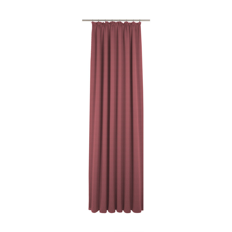 Uni Collection 100% Cotton Room Darkening Curtain Single Panel, 142cm wide x 295cm high, Dark red