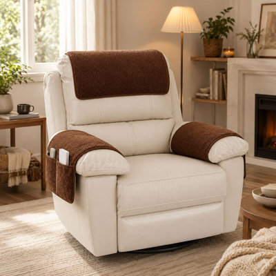 Set of 3 Recliner Arm Covers, Storage Pockets