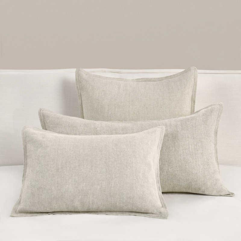 Talia Linen Pillow Sham, Beige, Queen
