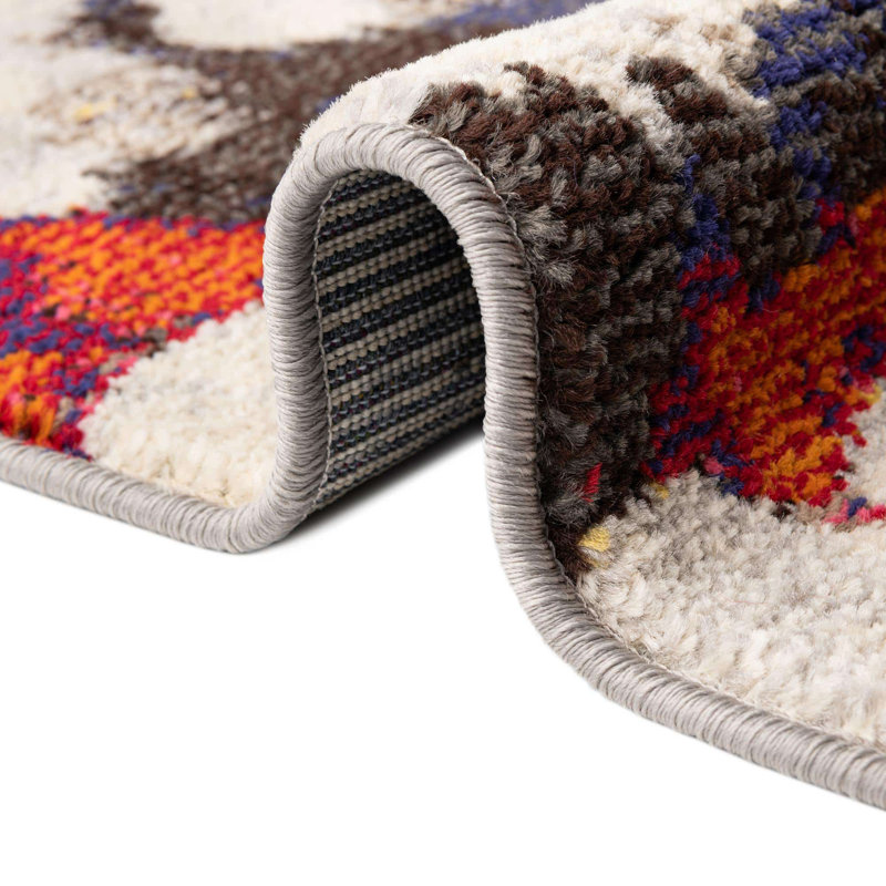 Ansela Washable Abstract Indoor Rug, Rectangle 5'3" x 8'