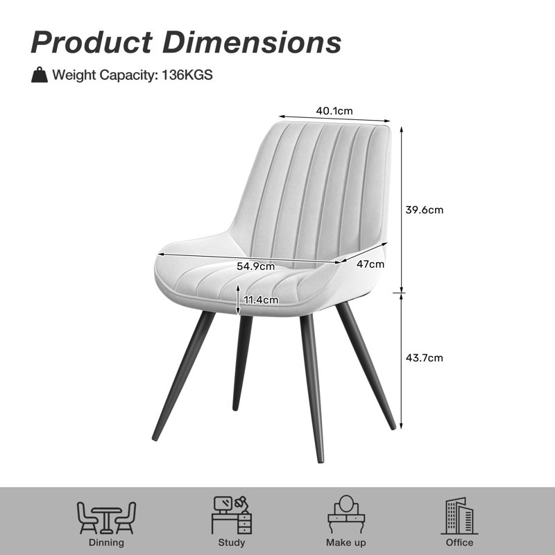 Modern Dining Chairs 54.8*46.9*83.2cm Tech Fabric Upholstery with Stylish Design Sofa-Level Cushioning Pet-Friendly Durable Scratch Resistant for Kitchen Dining Room or Home Office