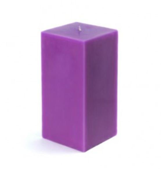 Square Pillar Candle, Black, 6" H x 3" W x 3" D, Set of 12