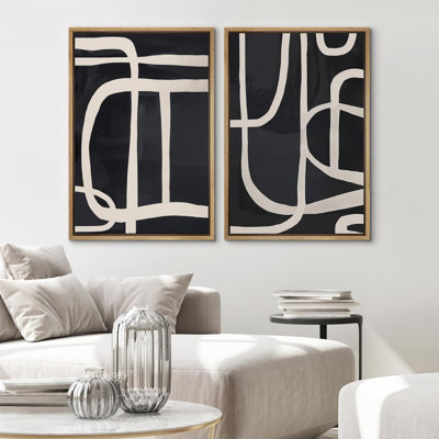 «Mid-Century Spiral Wave», 2 pièces sur toile