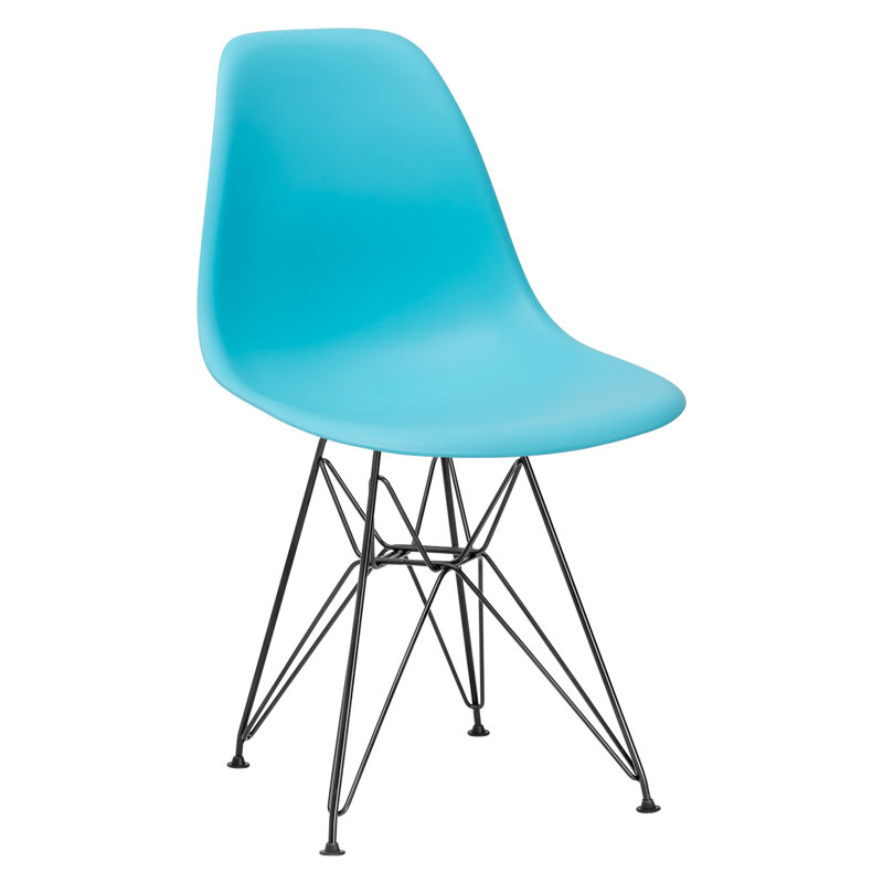 Chaise d’appoint Padget, Aigue-marine, Thermolaqué noir