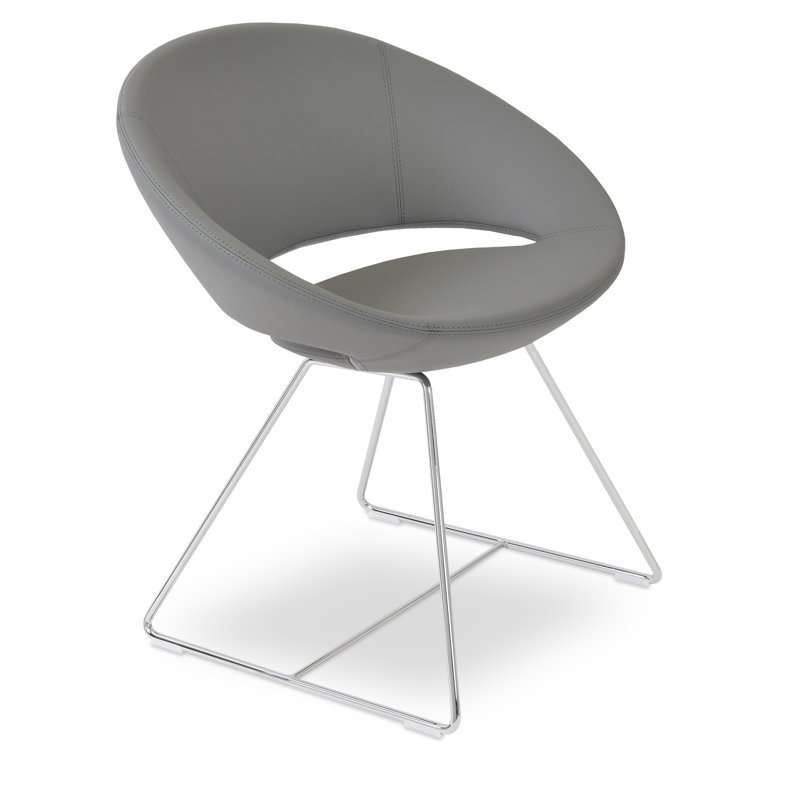 Fauteuil Papasan large de 23,75 po Crescent, Similicuir gris
