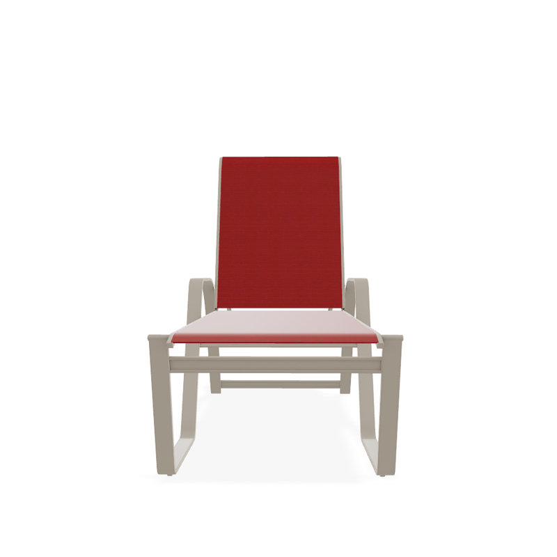 Chaise longue inclinable Holna, Neige texturée, Rouge 1D Sunbrella®