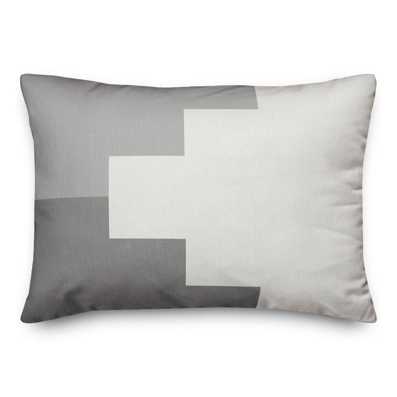 Abstract Outdoor Throw Pillow, Gray