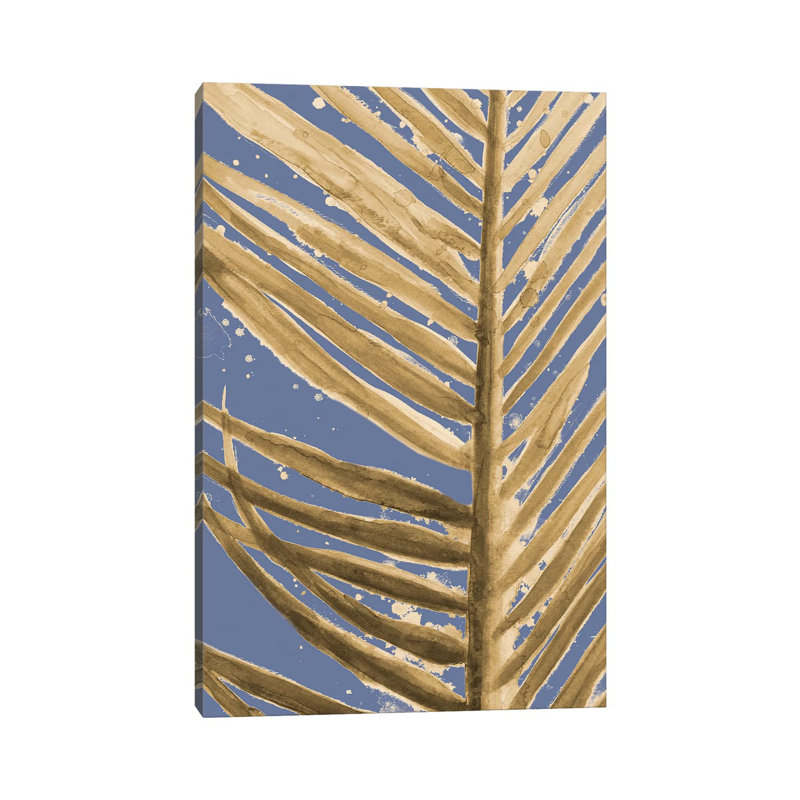 « Golden Wet Palm » par Patricia Pinto-impression, H 40 po x l 26 po x P 1,5 po, Toile tendue, Pas de tapis