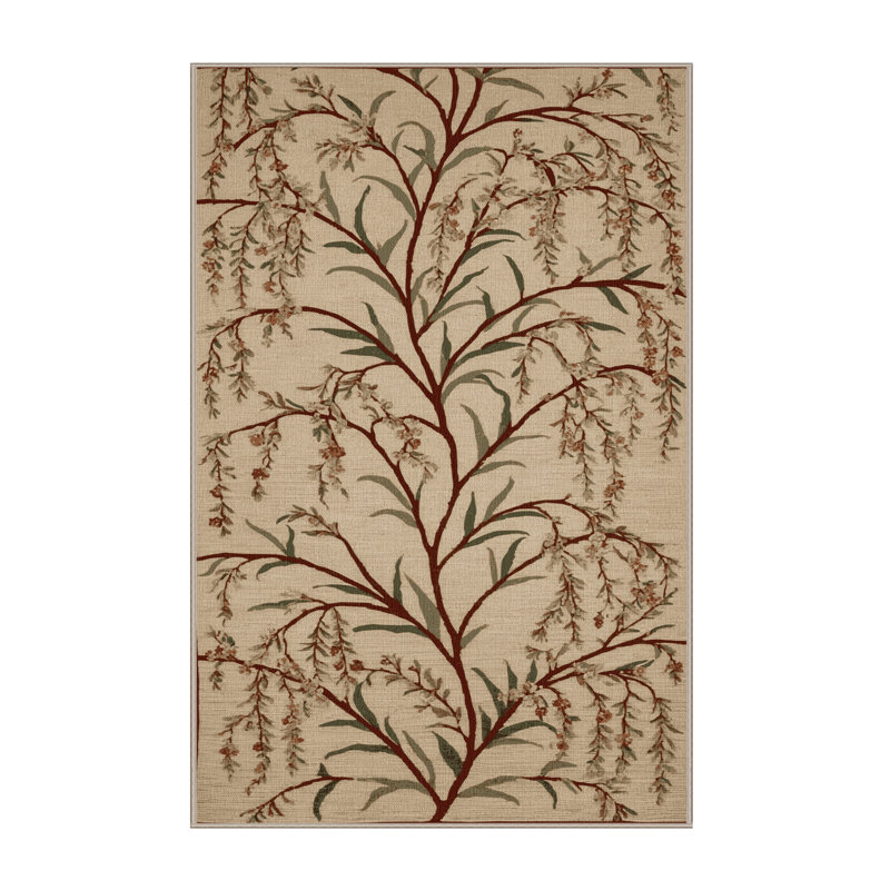 Tapis botanique brun lavable à la machine, Tapis de couloir 2 pi x 4 pi
