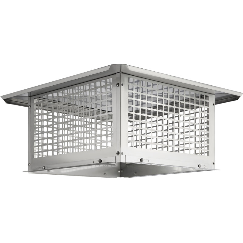 Silver Stainless Steel Square Chimney Cap with Mesh Cover