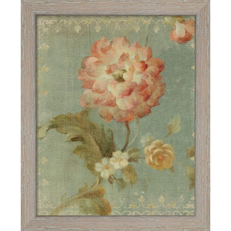 «Rose & Poppy On Sage» par Danhui Nai, art encadré (ensemble de 2)