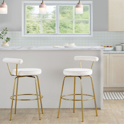 Tabourets de bar pivotants dorés 30 po Kayson