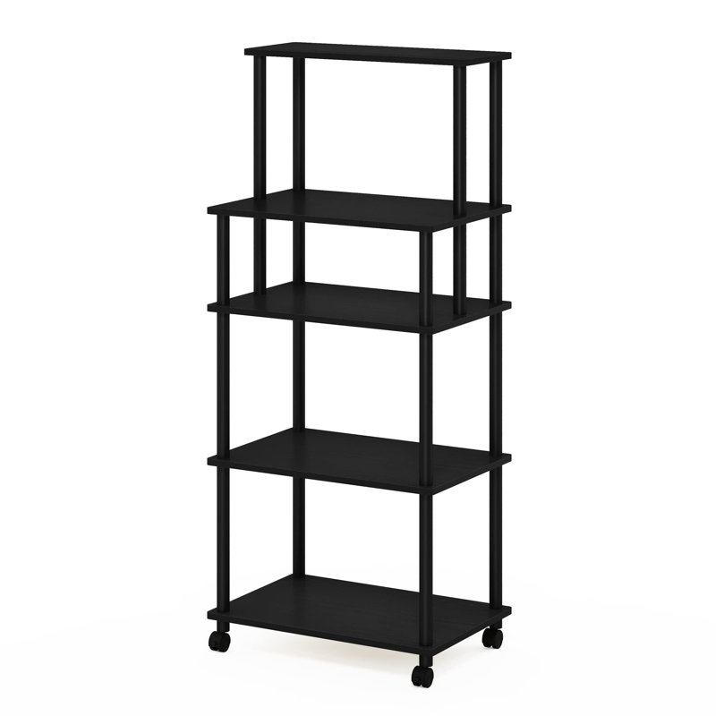 Bakers Rack with Wheels, Black