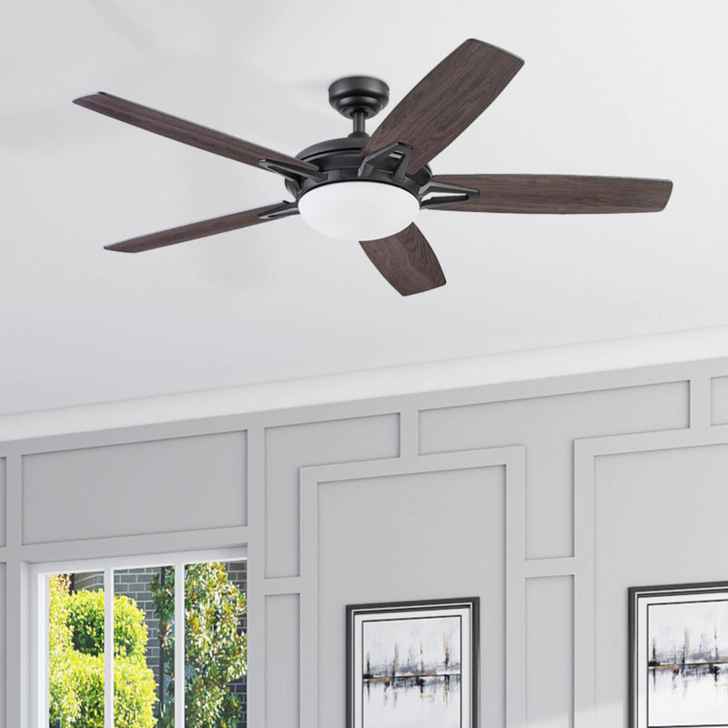 Azuza 52" Ceiling Fan with LED Light, Matte Black