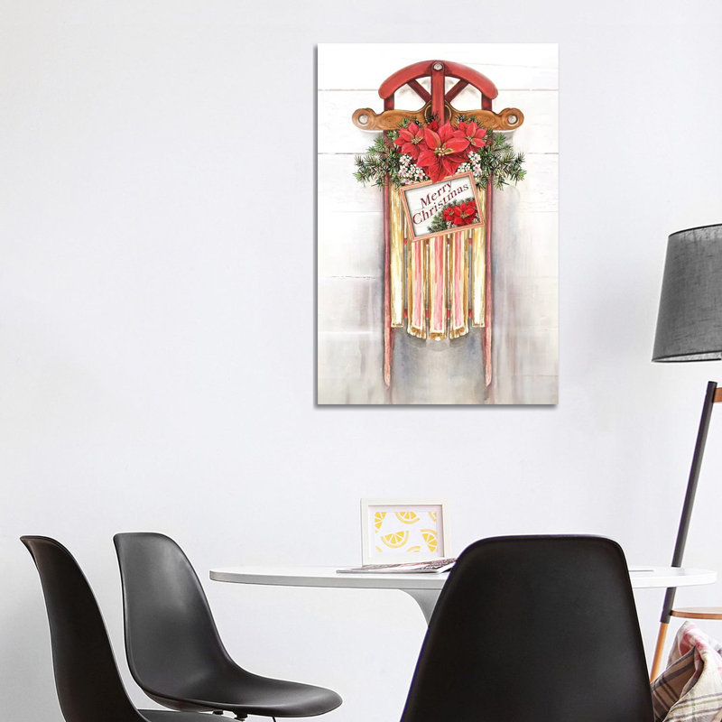 Joyeux Noel Sleigh by Diannart - Wrapped Canvas Painting, 101.6 cm H x 66.04 cm W