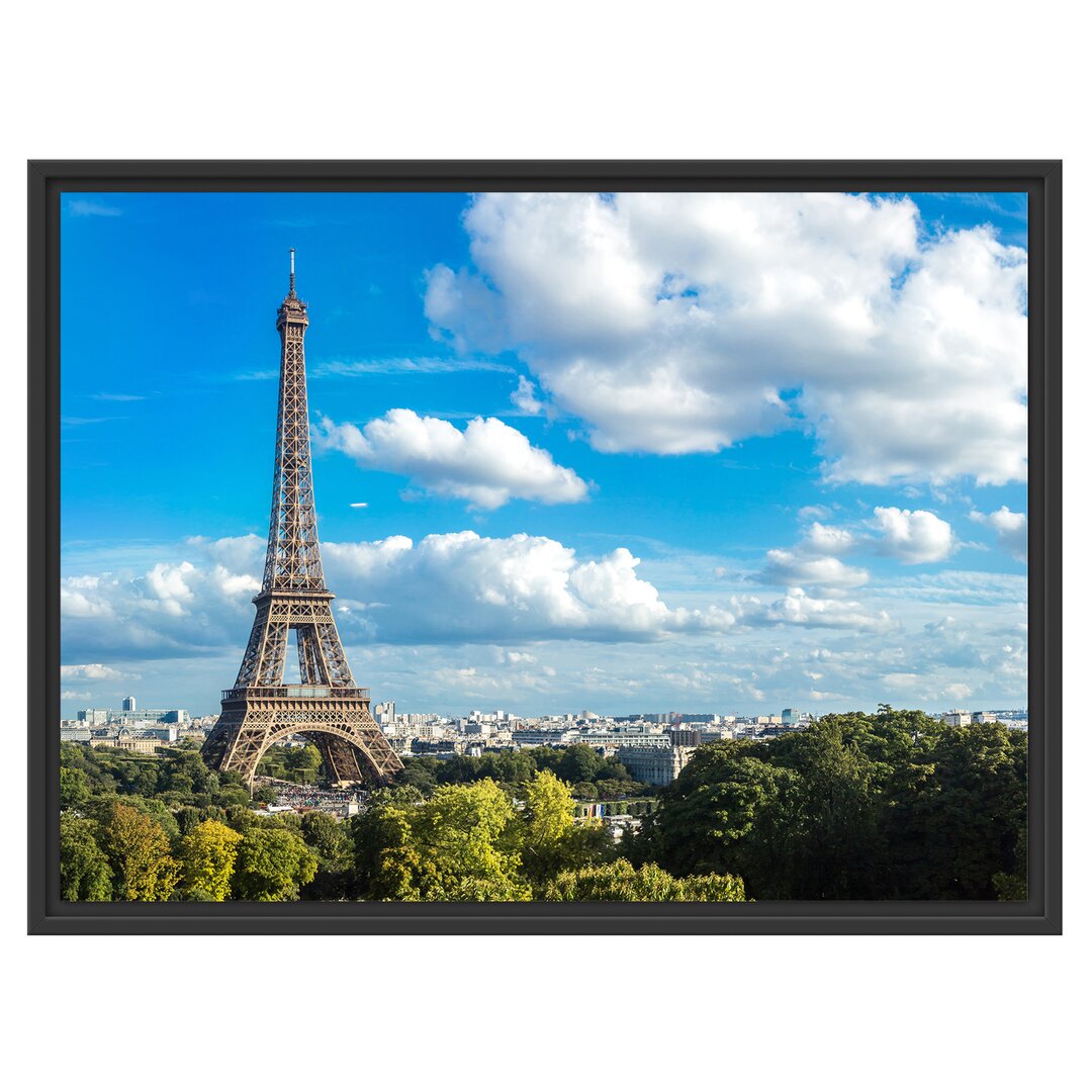 Gerahmtes Wandbild Riesiger Eiffelturm in Paris