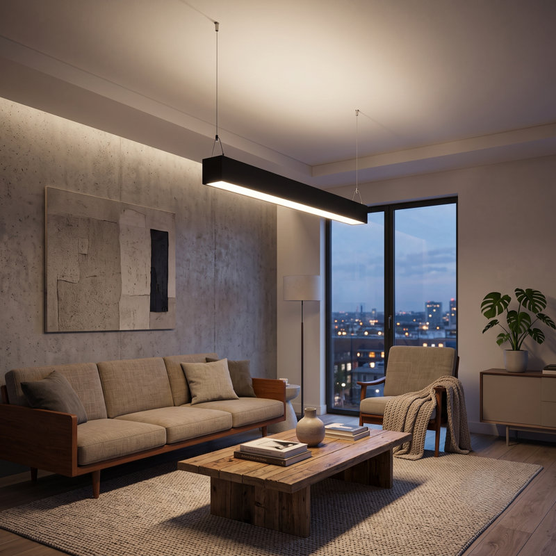Meriton Light LED Pendant, Noir, 3" H x 95" W x 78" D, 1
