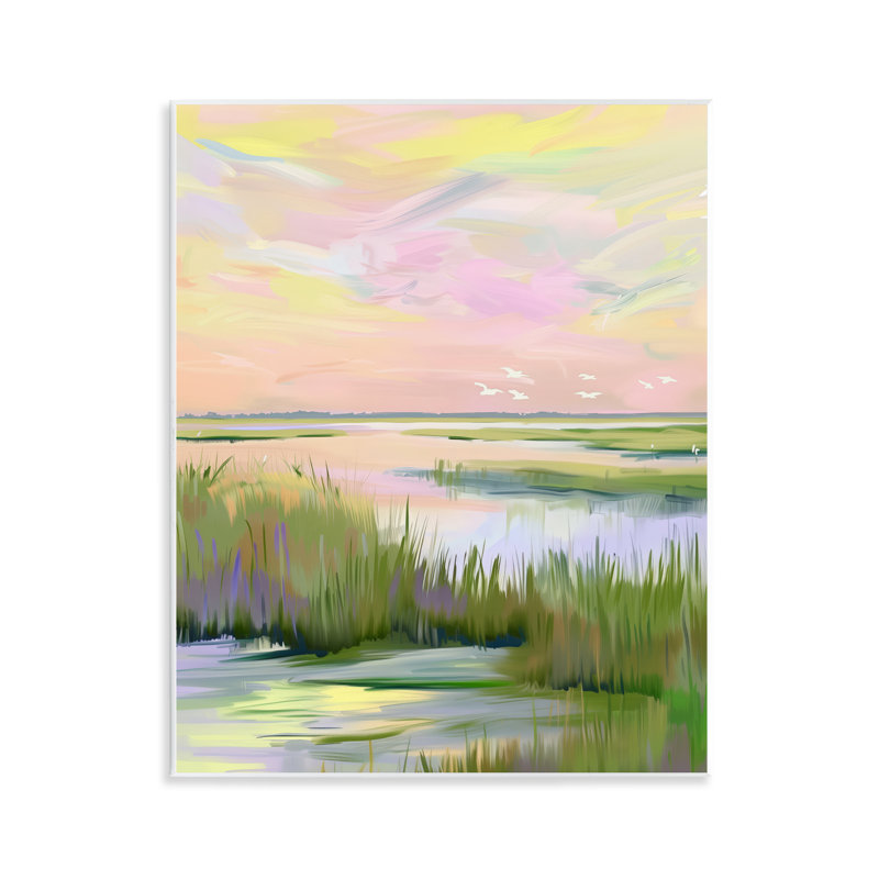 «Soft Soft Marshland Sunrise», plaque murale par Arlington Prints