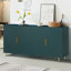Meuble télé en bois avec rangement et design élégant - Bleu marine vintage