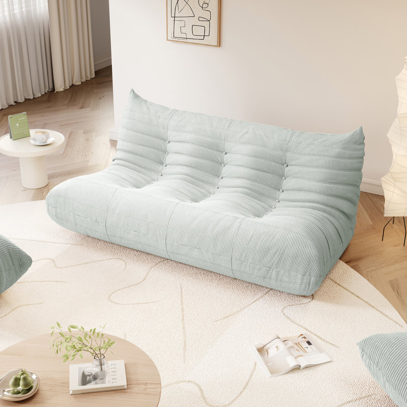 Clinchport Lazy Sofa, Bean Bag Chair, 3 Seat Sofa Compression Floor Sofa For Living Room, Bedroom, Light Green