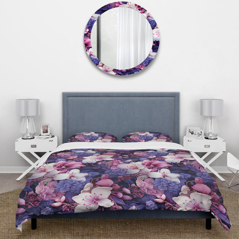 Literie Orchid Twilight, Housse de couette pour très grand lit et 2 très