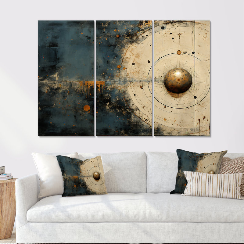 Quintero - Astrologie, ensemble d'art mural, Toile tendue, H 40 po x l 60 po x P 1 po