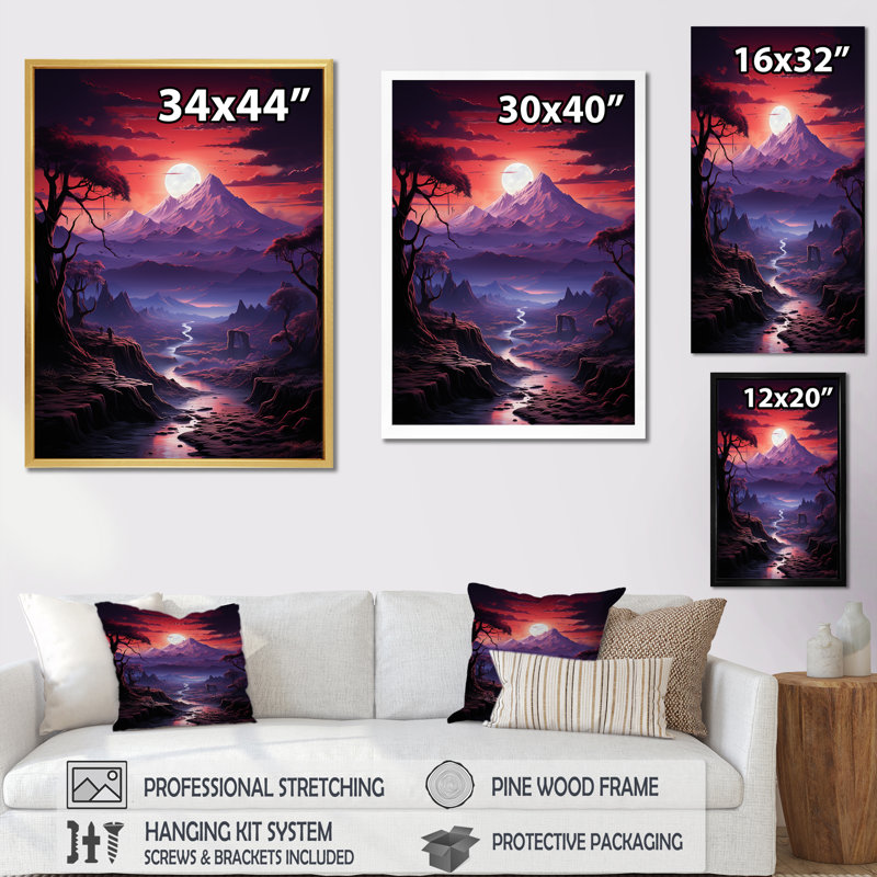 «Volcano Volcanic Twilight I», reproduction sur toile, Toile tendue, 40" H x 30" W