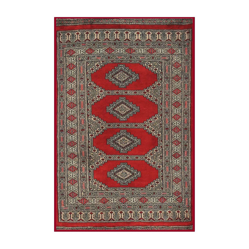 Tapis oriental rouge / rose / bleu sarcelle, Rectangle 8 pi x 10 pi