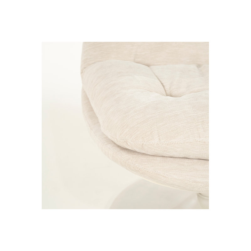 Accent Chair Swivel Armless Chair, Beige