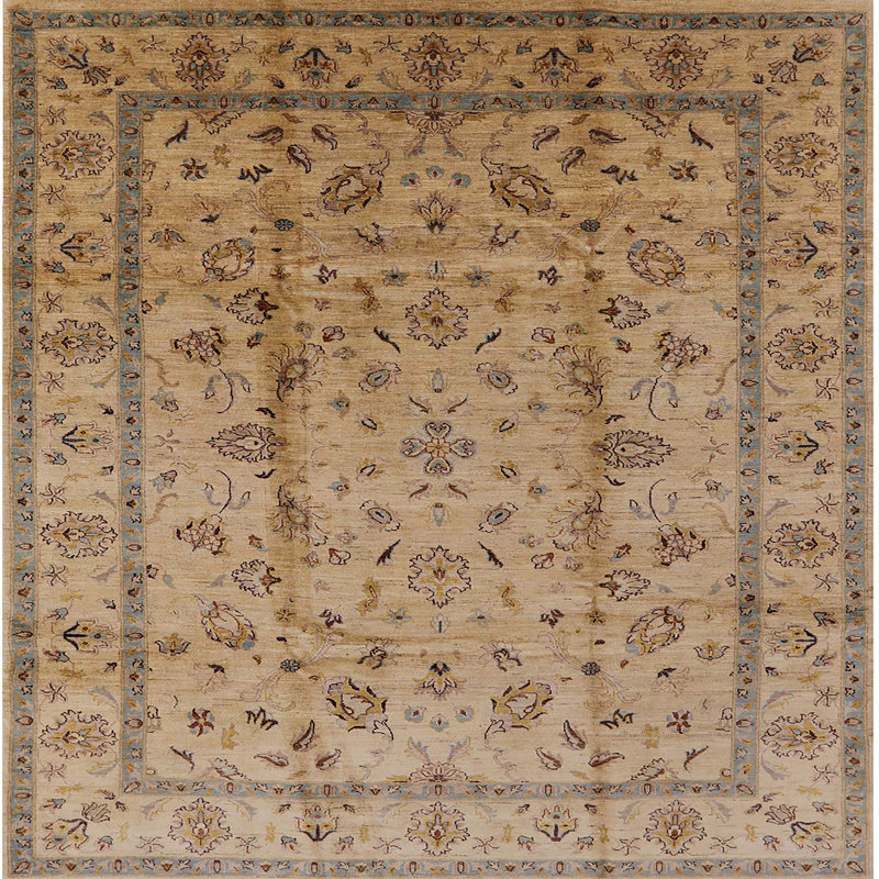 Tapis beige floral Inness, Carré 4 pi