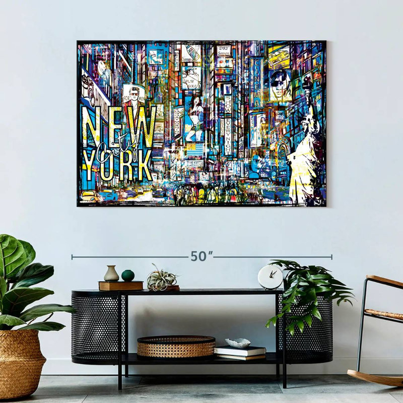 Illustration grunge de New York, H 32 po x l 48 po