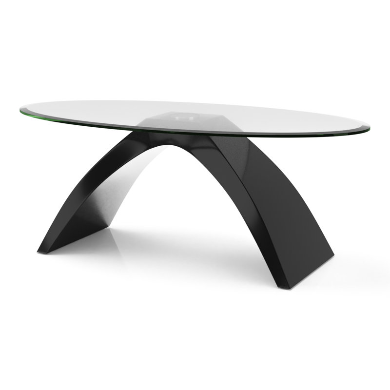 Hilry Glass Top Single Coffee Table, Black