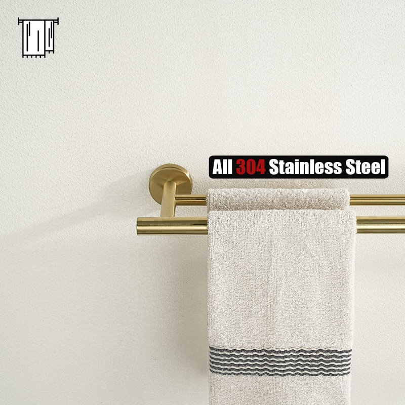 20.5 " Wall Towel Rack, Gold