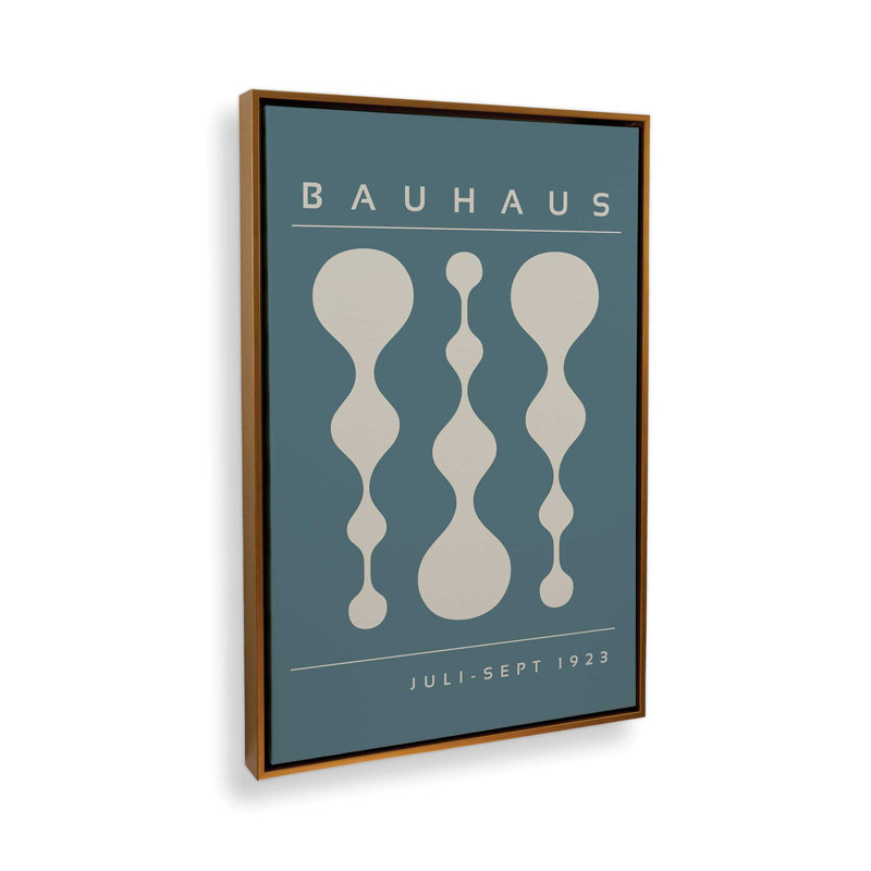 Strom Blue Retro Bauhaus, affiche II, reproduction sur toile, H 36,75 po x l 24,75 po x P 1,75 po, Or poli