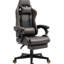 Fauteuil inclinable de bureau avec dossier haut, repose-pieds, soutien lombaire, hauteur réglable, ligne ergonomique, roulettes 360 °, similicuir diamant, dossier inclinable brun 130 po, pivotant