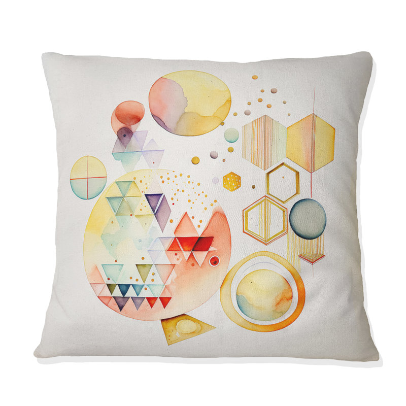 Coussin décoratif multicolore à motif géométrique abstrait I