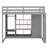 Wood Loft Bed With Wardrobe, Shelves And Cabinet-1764486993-1764486994