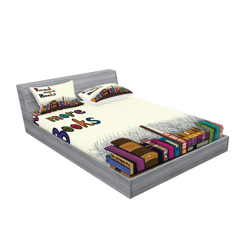 Multicolore drap-housse et coussin décoratif Ambesonne, Ensemble de draps pour très grand lit californien