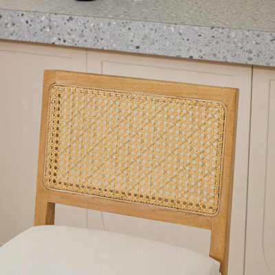 Tabourets de bar en rotin tressé à la main, hauteur du comptoir, ensemble de 2