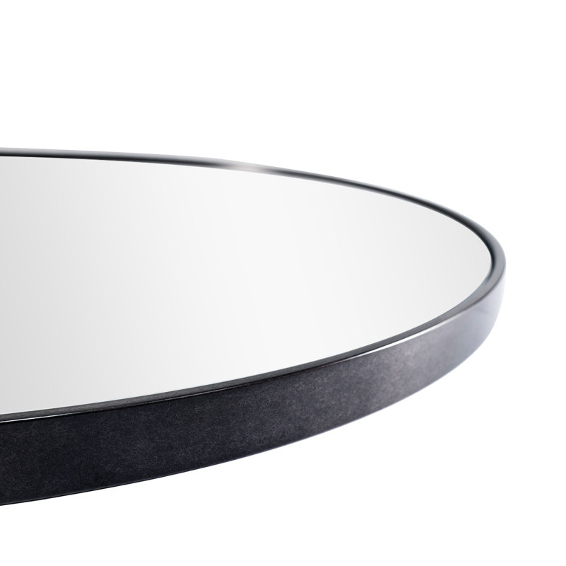 Chaya Metal Oval Wall Mirror, 91.4cm H x 55.9cm W, GUNMETAL/bevel edge