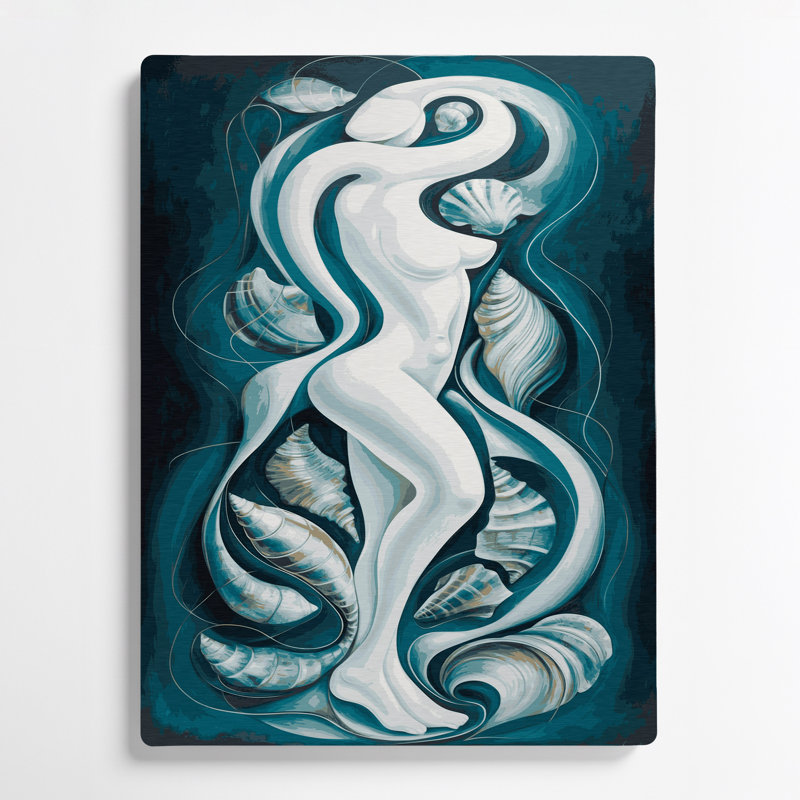 Art mural abstrait bleu 43, H 16 po x l 20 po
