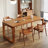 Burlywood Rectangular Solid Wood Dining Table-280977348