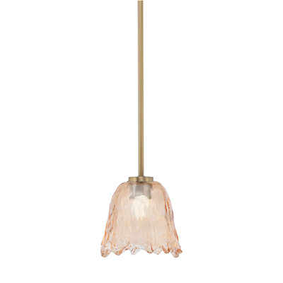 Mini suspension Nicomedes Stem Hung offerte en finition graphite avec verre lave ambré de 18 cm