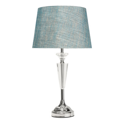 Wauregan 55cm Crystal Glass Chrome Table Lamp