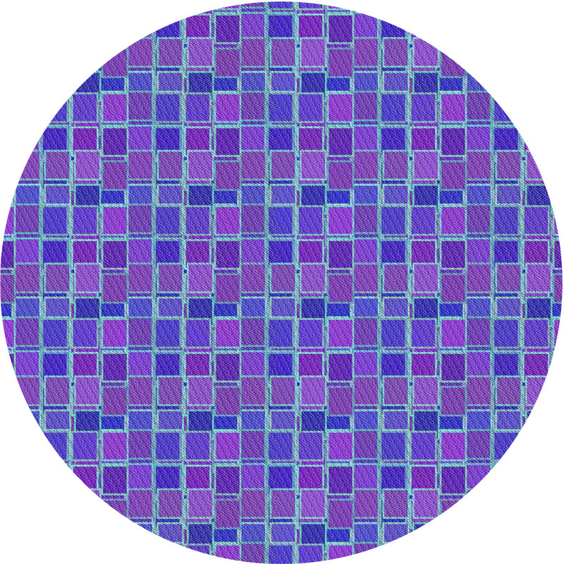 Tapis mauve / bleu Diezel, Rond 6 pi