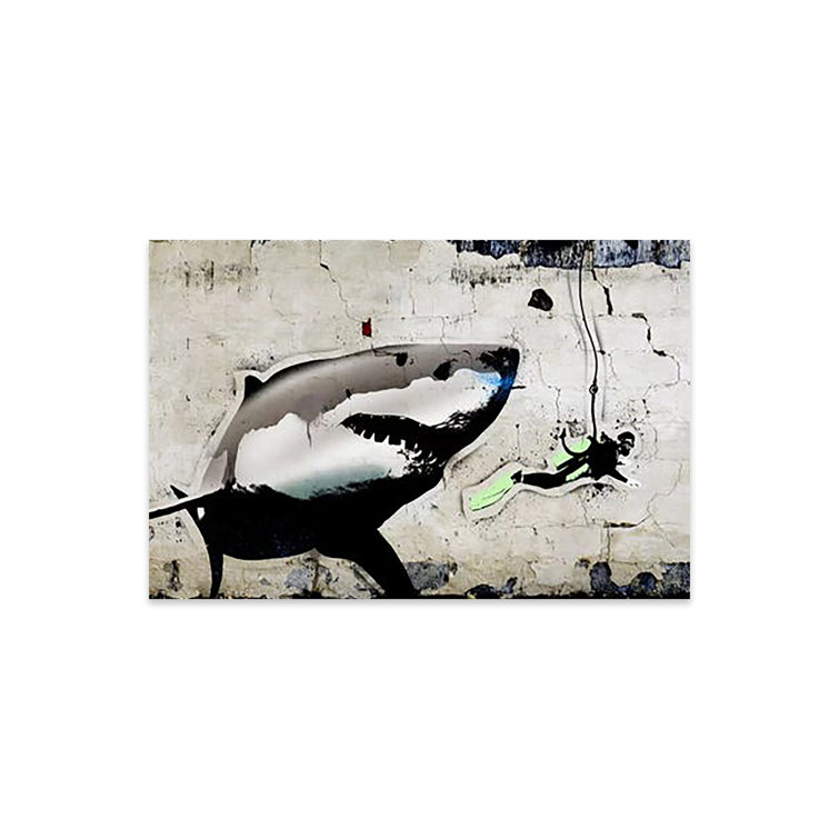 Breakwater Bay Shark Bait On Plastic / Acrylic by 5by5collective Print