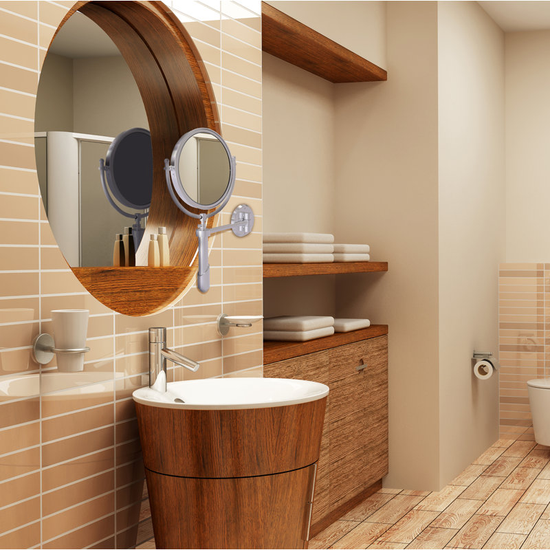 Miroir mural extensible 8 "avec grossissement, 5X, Chrome satiné
